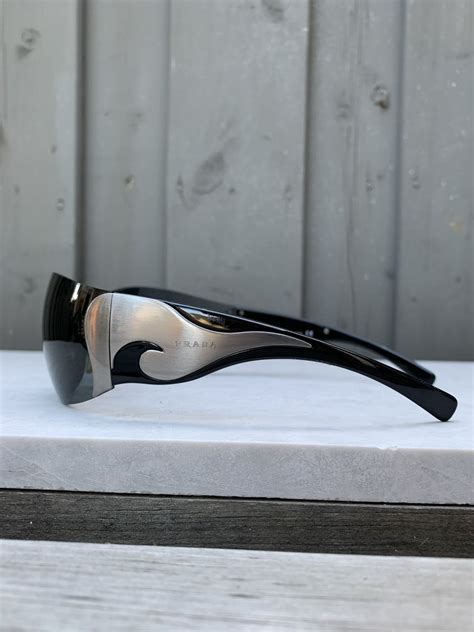 Prada Prada SPR 58F 2005 Chrome Flame Sunglasses .